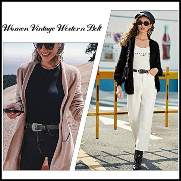 Western Leather Belt Adjustable Soft Genuine Leather Fashion Belt for Jeans & main image 5